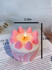 1 pieza Vela aromática rosa con diseño de fresa, regalo cálido para cumpleaños, graduación, amigos, hogar, boda, decoración de cumpleaños, vela de cumpleaños, ornamentos, decoraciones