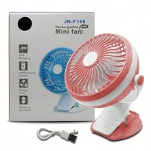 Playbox Electronics Ventilador Portátil De Clip - Con Batería Recargable y 360° Giratorio Ideal Para Oficina y Viajes PLAYBOX FS168 - Rosa - Ver 3