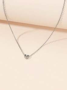 1入歐美風格跨境心形項鍊 - 黑色 - 查看 3