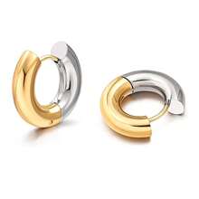 6 cái/bộ bông tai dạng vòng đơn giản - Vàng - Xem 10