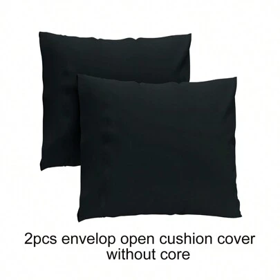 2 Packs Cheap Soft Superfine Fiber Fabric Solid Color Decorative Pillowcase, Envelope Closure, 30*50cm, 45*45cm, 50*50cm