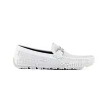 White Smooth Perforated Driver Shoes For Men Casual Moccasin Loafers Summer