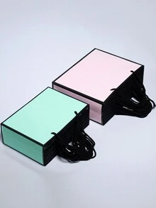 5 chiếc/1 túi mua sắm kiểu Hepburn viền hồng, xanh lá cây và đen, hộp gói quà trang sức, túi đựng quà xách tay đựng mỹ phẩm, túi mua sắm tối giản thanh lịch thích hợp cho tiệc Giáng sinh, quà tặng ngày lễ, quần áo, mỹ phẩm, đồ ăn nhẹ, đám cưới mùa hè, quà lưu niệm, tiệc ngày lễ tình nhân, quà tặng ngày lễ tình nhân - túi xách đơn giản - Xem 10