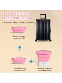 Minil 8 Liter High Capacity Portable Folding Washing Machine With 3 Deep Cleaning Modes, Semi-Automatic Washing With Gentle Spin Drying - Pink - View 5