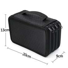 黑色72洞筆袋帶彩色條紋 - 黑色 - 查看 7