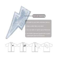 3 miếng vá được may hoặc ủi, 3 miếng vá sắt chống sét cho quần áo, miếng vá thêu màu đen cho quần jean, miếng vá ban nhạc cho ba lô, miếng vá cho quần áo - màu đen - Xem 7