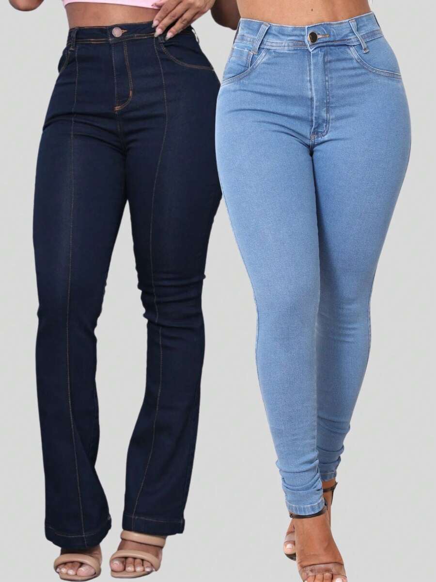 Women Jeans - 彩色 - 查看 1