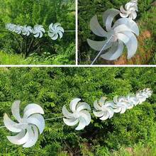 1條100cm風車驅鳥器，激光反射風車，適用於鄉村家居驅趕松鼠和鳥類，花園裝飾 - 銀色 - 查看 3