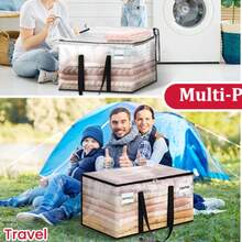 1 Túi lưu trữ di động trong suốt cực lớn hạng nặng có tay cầm chắc chắn và dây kéo bền, thay thế cho hộp di chuyển cần thiết cho việc di chuyển và lưu trữ. - Trong sáng - Xem 4