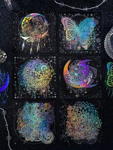 5片裝復古創意相簿貼紙，DIY裝飾美學貼紙，手工製作材料節日禮物，個性化相簿學校文具 - 無色 - 查看 2