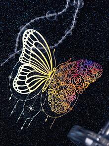 5片裝復古創意相簿貼紙，DIY裝飾美學貼紙，手工製作材料節日禮物，個性化相簿學校文具 - 無色 - 查看 6