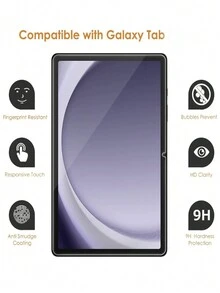 2pcs High Definition, High Transmission, Anti-Scratch, Anti-Drop, Full Screen Coverage, Fingerprint Resistant, Sensitive Touch, Tempered Glass Screen Protector, Compatible With Samsung Tablet - Clear - View 9