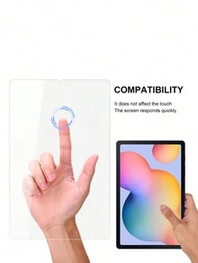 2pcs High Definition, High Transmission, Anti-Scratch, Anti-Drop, Full Screen Coverage, Fingerprint Resistant, Sensitive Touch, Tempered Glass Screen Protector, Compatible With Samsung Tablet - Clear - View 4