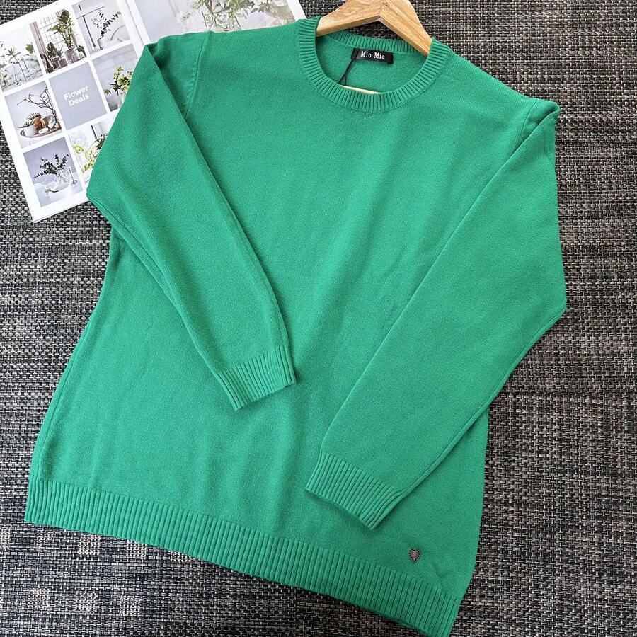 CASUAL CARDIGAN WITH ROUND NECK EXCELLENT QUALITY ONE SIZE LARGE - Green - View 1