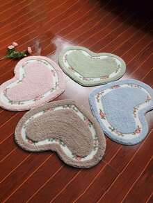 1 tấm thảm tắm sợi nhỏ chống trượt hình tình yêu màu hồng dễ thương - Thảm trang trí phòng tắm vui nhộn và có thể giặt bằng máy, Quà tặng cho thanh thiếu niên, Thảm khu vực nhà bếp, Giặt ủi, Phòng ngủ, Vòi hoa sen, Thảm trong nhà - Hồng - Xem 9