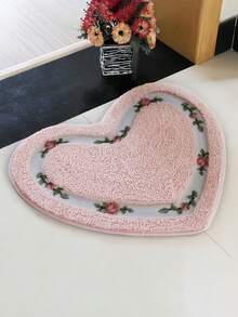 1 tấm thảm tắm sợi nhỏ chống trượt hình tình yêu màu hồng dễ thương - Thảm trang trí phòng tắm vui nhộn và có thể giặt bằng máy, Quà tặng cho thanh thiếu niên, Thảm khu vực nhà bếp, Giặt ủi, Phòng ngủ, Vòi hoa sen, Thảm trong nhà - Hồng - Xem 10