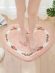 1 tấm thảm tắm sợi nhỏ chống trượt hình tình yêu màu hồng dễ thương - Thảm trang trí phòng tắm vui nhộn và có thể giặt bằng máy, Quà tặng cho thanh thiếu niên, Thảm khu vực nhà bếp, Giặt ủi, Phòng ngủ, Vòi hoa sen, Thảm trong nhà - Hồng - Xem 1