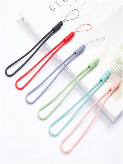 Candy Color Mobile Phone Rubber Strap For LPhone KeychainPortable Silicone Soft Wrist Lanyard Cord Rope