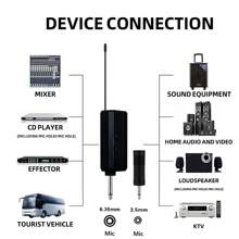 Micrófono inalámbrico universal con amplificador de audio para el hogar, consola de mezcla, transmisión en vivo, micrófono todo en  con capacidad de  a dos. - Dorado - Ver 6