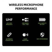 Micrófono inalámbrico universal con amplificador de audio para el hogar, consola de mezcla, transmisión en vivo, micrófono todo en  con capacidad de  a dos. - Dorado - Ver 2
