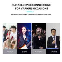 Micrófono inalámbrico universal con amplificador de audio para el hogar, consola de mezcla, transmisión en vivo, micrófono todo en  con capacidad de  a dos. - Dorado - Ver 4