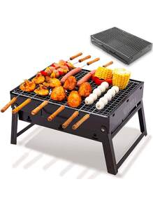 Parrilla De Carbón Portátil Plegable Barbacoa Asador Acero 44 cm - Negro - Ver 9