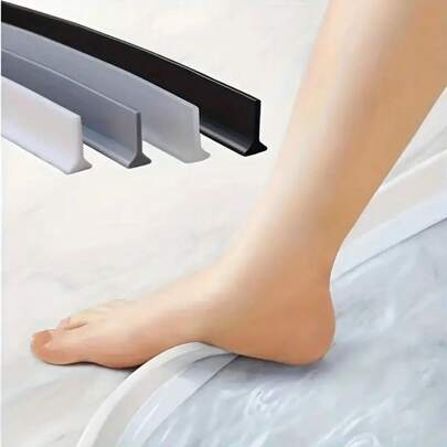 FEPK 1 件装多功能实心浴室止水条，无需钻孔，无异味，可弯曲不变形，配有背胶，适用于厨房台面、洗脸盆、浴室隔断、淋浴房、家用厨房用品和浴室配件。家居浴室装饰秋季装饰返校季