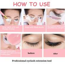 眼睫毛清潔套裝，附有USB迷你便攜式睫毛風扇、睫毛洗髮水刷和3個鼻黑頭去除面部清潔刷，1個塑料洗瓶，為眼睫毛延長用品提供 - 彩色 - 查看 9