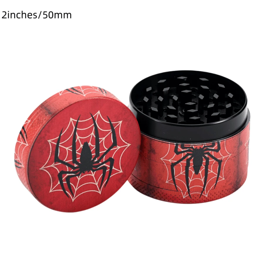 1 Piece Creative Pattern Grinder, 50MM Zinc Alloy Grinder, 4 Layer Grinder