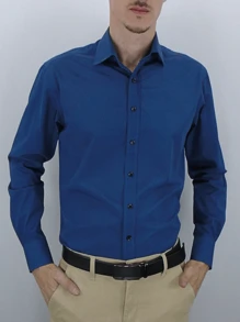 Men Shirts - 寶藍色 - 查看 4