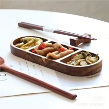 1 件木制托盘，非常适合分隔香料、开胃菜、茶、主菜和肉类、减肥盘、早餐拼盘、时尚分隔托盘，用于营养搭配、即食食品、饮料、寿司、牛排、甜点、蛋糕、面包、咖啡 - 非常适合万圣节、圣诞节礼物和感恩节 - 厨具、家用缝纫和珠宝系列。、厨房、圣诞礼物 - 黃色 - 查看 9
