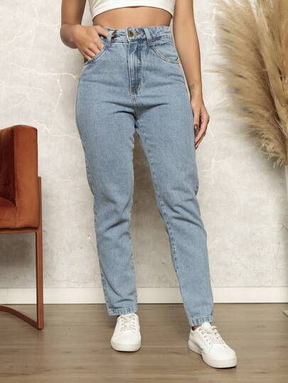 Calça Jeans Mom Feminina - Estilo Clássico para Mulheres Modernas