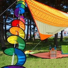 1pc Vivid Rainbow Spiral Windmill - Outdoor Hanging Decor, Ideal Choice For Garden, Camping And Parties