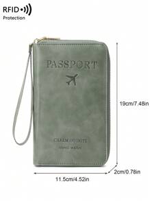CHARM INFINITE RFID Anti-Theft Brush Creative Aircraft Passport Bag Fashion Wallet Ticket Credit Card Bag Multifunctional Zipper Passport Holder With Wrist Strap Travel Stuff Travel Organizer Travel Items Travel Wallet Passport Holder Passport Wallet Beach Vacation Bag Summer