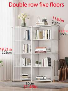 1 chiếc giá treo quần áo bằng vải không dệt & ống thép dễ lắp ráp, tủ quần áo lưu trữ di động cho phòng ngủ hoặc nhà cho thuê - trắng - Xem 9