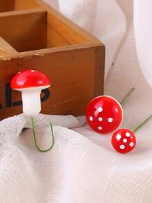 50/100pcs Mini Mushroom Paper Cupcake Decorations Micro Landscape Potted Plant DIY Bonsai Ornament Accessories - Red - View 6