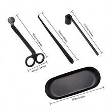 4 In 1 Candle Wick Trimmer Set Black Candle Accessory Set With Tray Candle Snuffer Wick Cutter Candle Care Tools Kit Gift For Candle Lover Birthday, Yet Highly Functional Tool Set For All Your Candle Care Needs - Multicolor - View 3