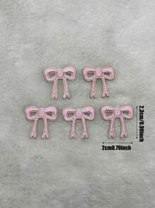 aprille 5pcs Self-Adhesive Cartoon Mini Red Pink Embroidery Bow Patches For Kids Clothing Shoes T-Shirt Dress Iron On Clothes Appliques