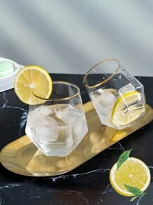 1 PC 300ml Hexagonal Glass Creative Dazzling Transparent Home Water Glass Cup - Clear - View 3