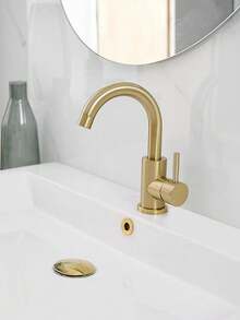 1pc Stainless Steel Gold Kitchen Faucet Brushed Gold Sink Basin Mixer Tap For Kitchen Hot And Cold Water - Multicolor - View 6