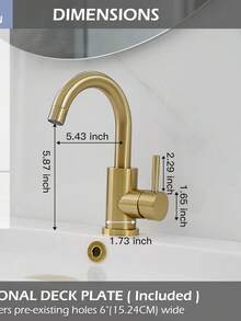 1pc Stainless Steel Gold Kitchen Faucet Brushed Gold Sink Basin Mixer Tap For Kitchen Hot And Cold Water - Multicolor - View 7