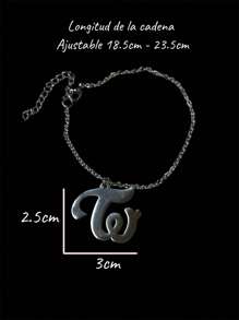 Twice Pulsera / Collar plateado ajustable de acero inoxidable - Pulsera - Ver 3