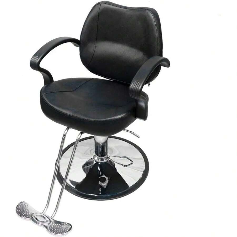 Silla de Barbero Barberia Estetica Salon Estilista Hidraulico - Negro - Ver 1