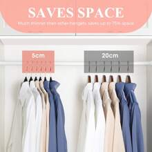 50 Pack Velvet Hangers, Non Slip Felt Hangers, Space Saving Clothes Hangers, Heavy Duty Coat Hangers, Slim Flocked Hangers, Suit Hanger For Adult Black/Rose Gold Hooks - 黑色 - 查看 6