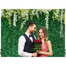 150*210公分婚禮佈置背景布，綠葉花卉設計，適用於婚禮派對攝影背景牆或家居裝飾 - 綠色 - 查看 5