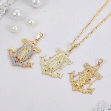 18k Gold Plated Anchor Pendant Necklace - Pendant Necklace - View 4