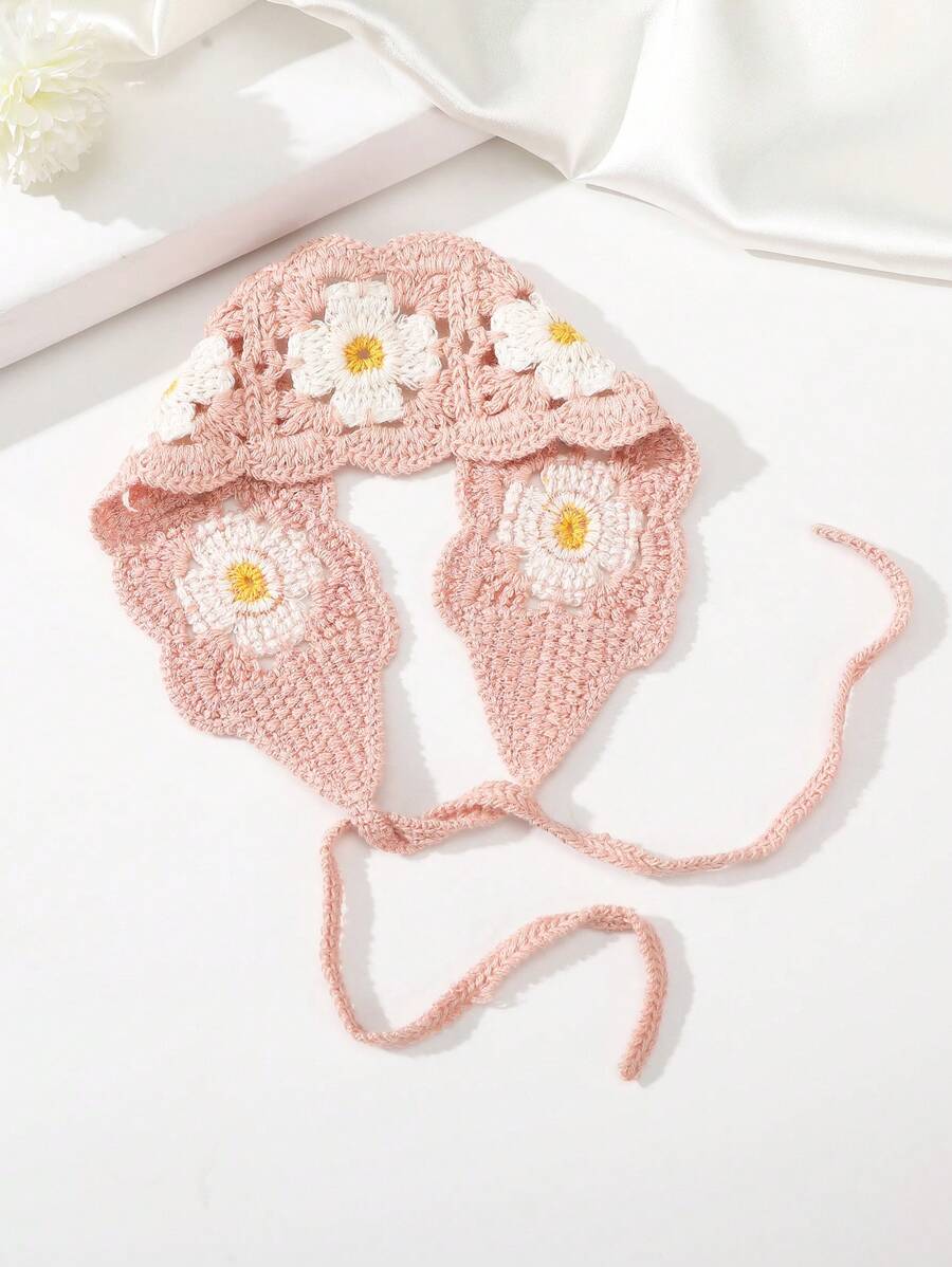 1 buc femei model floral Boho croșetat păr bandă pentru decorarea părului Ziua Îndrăgostiților, accesorii de păr, bentiță turban