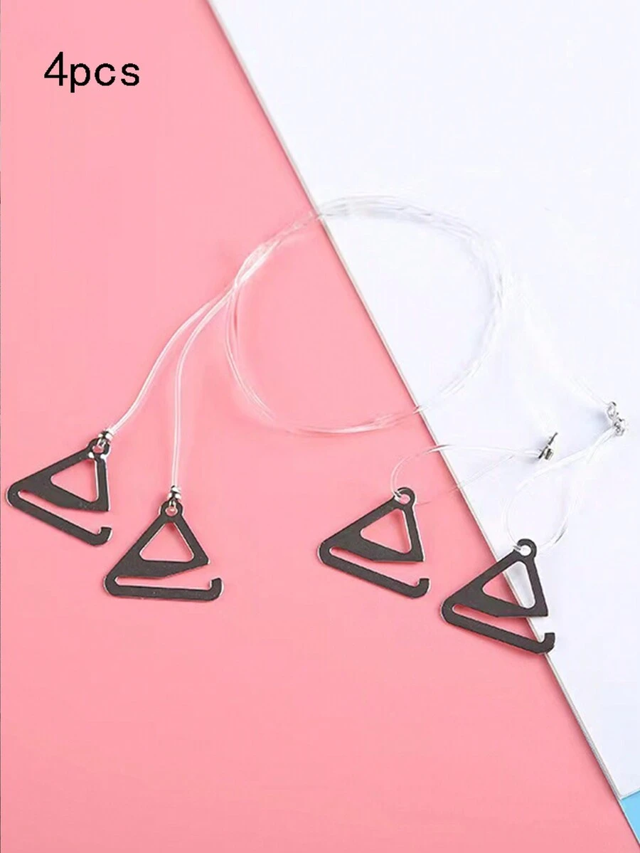 4pcs 1mm Transparent Invisible Shoulder Straps, Non-Slip & Traceless Bra Straps - Black and White - View 1
