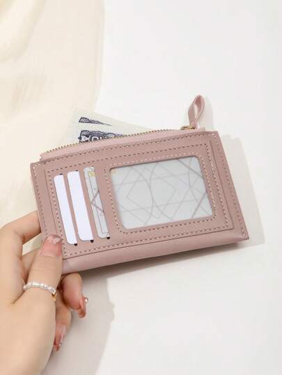 MIYIN Fashion Two Tone Coin Slim Lightweight Portable Cash Card Card Coin Pocket Minimalist Zipper Wallet With Card Slot Window For Birthday Gift Lady Girls Teenagers For College Student School Student Bag School Supplies For School Dorm Room & Back To School (Light Purple) License Holder Card Holder Card Holder Wallet Business Card Holder Credit Card Holder Id Card Holder Card Holder Women For Women Wallet Mini Wallet Purse Wallet Card Wallet