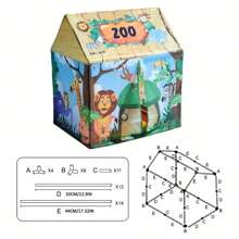 1 pezzo Tenda da gioco per bambini con motivo parco di animali selvagici, forma creativa, portatile, spazio da gioco immaginativo per interni ed esterni, angolo lettura, regalo perfetto per il compleanno degli amici per esplorare divertimento e interattività, amore di San Valentino